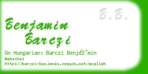 benjamin barczi business card